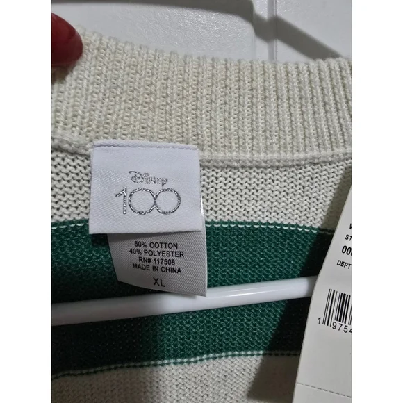 Disney 100 Years Womens MICKEY striped Sweater Cardigan XL New NWT Button Up - Picture 4 of 5